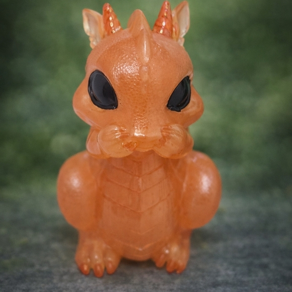 Handmade Resin Colorful Dragon Figurine Set - Picture 3 of 4